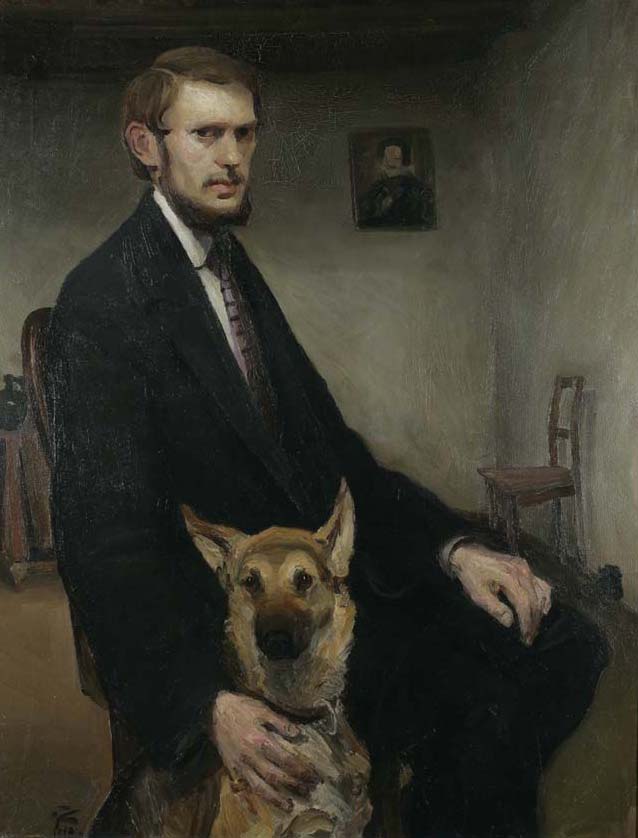 Miroslav Kraljević, "Autoportret sa psom", Foto: Goran Vranić©Moderna galerija, Zagreb
