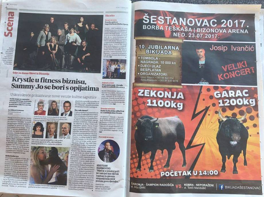 Plaćeni oglas u srednjostrujaškim novinama čiji urednici ne vide ništa sporno u borbi bikova.