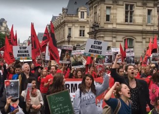Šetnja za zatvaranje svih klaonica u Parizu 2016.